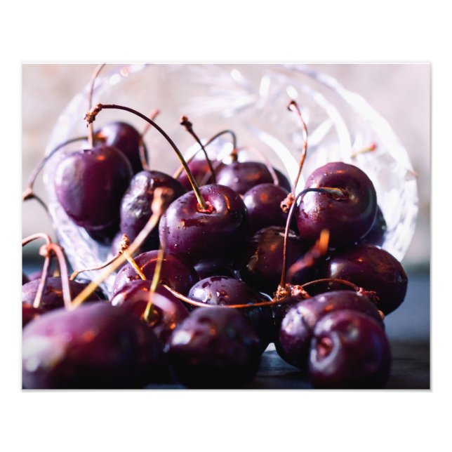 Fotografia de Cerejas Vermelhas Frescas (Frente)
