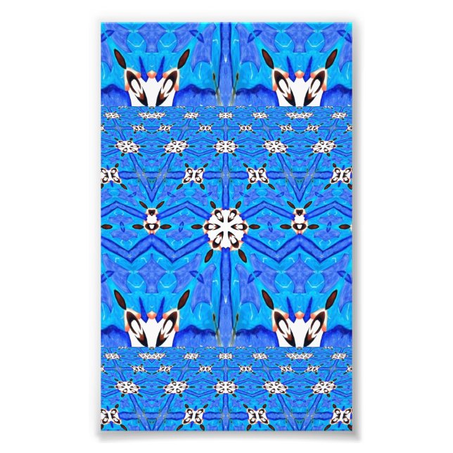 fotografia de grelha azul geométrica (Frente)