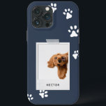 Fotografia de Vintage - marinho azul moderno<br><div class="desc">Trendy vintage retro fotografia tipografia na moda simples design moderna. Com pegadas para comemorar seu amigo peludo.Marinho azul A cor de fundo pode ser alterada.</div>