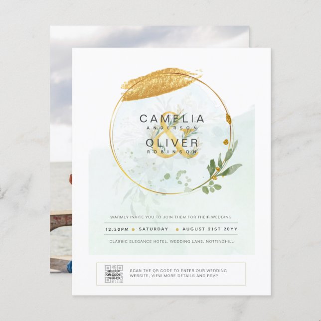 FOTOGRAFIA EM GRANDE ESCALA Convite QR CÓDIGO F (Frente/Verso)