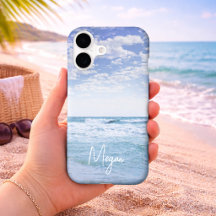 Fotografia Personalizada de Ondas do Oceano e Céu
