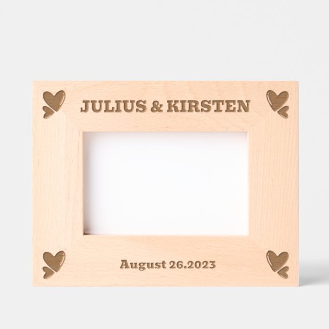 Fotografia personalizada de Wooden com nomes (Front)