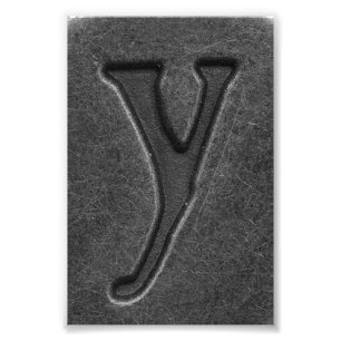 Fotografia Y6 4x6 preto e branco da letra do