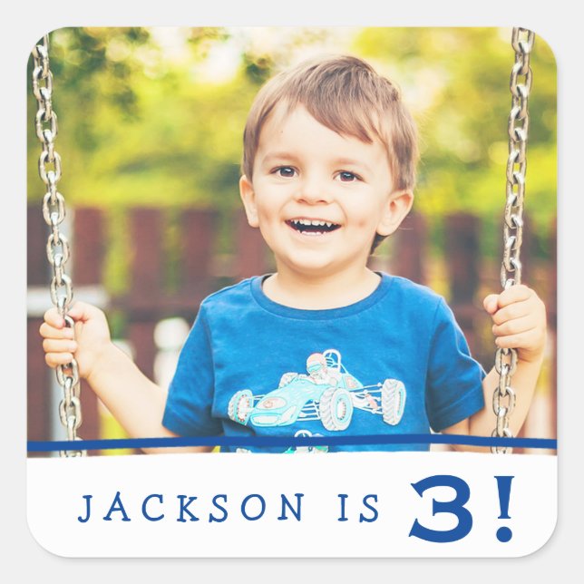 Fotografias personalizadas adesivos de aniversário (Frente)