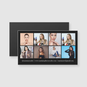 fotógrafo 8 fotos cartão magnético preto empresari
