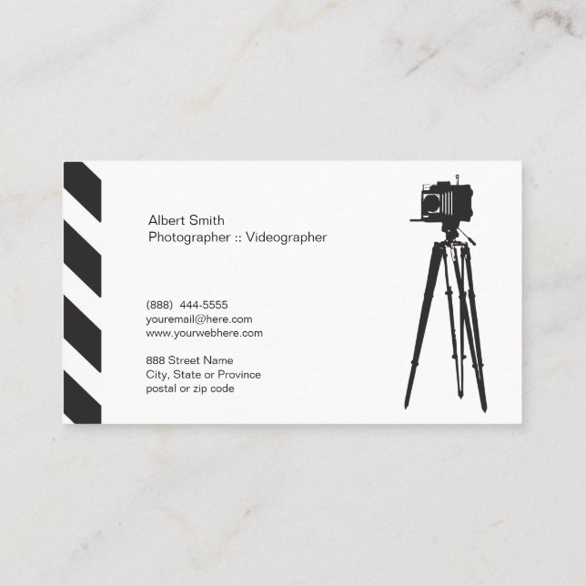 Fotógrafo - cartão de visita do ı de Videographer (Verso)