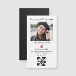 fotógrafo foto qr code moderno business magnet