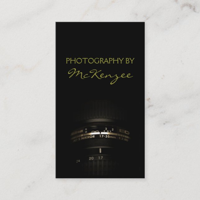 Fotógrafo,Fotografia, Cartão de visita de câmara (Frente)