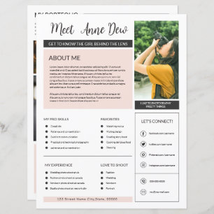 Fotógrafo sobre a minha página Modelo