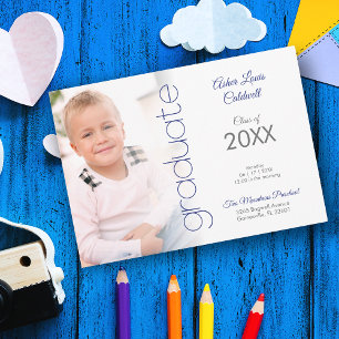 Fotos com Detalhes Azuis Minimalistas de Graduação