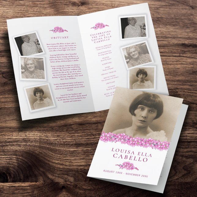 Fotos cor-de-rosa do programa de serviços funerári (Criador carregado)