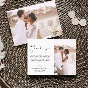 Fotos de Agradecimento de Casamento Minimalista Mo