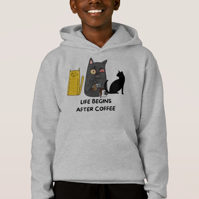 Fotos de camisetas de gatos para amantes de café (Frente)