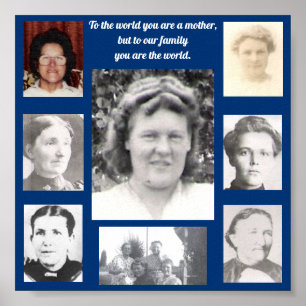 Fotos de Mães Foto de Quadro Azul Poster