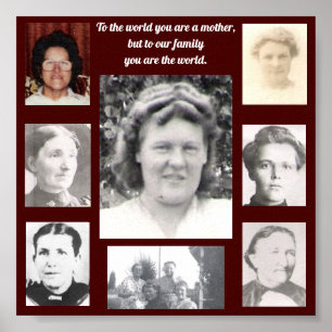 Fotos de Mães - Frame Red Poster