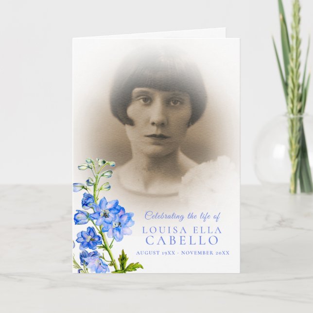 Fotos do delfinium azul do programa de serviços fu (Frente)