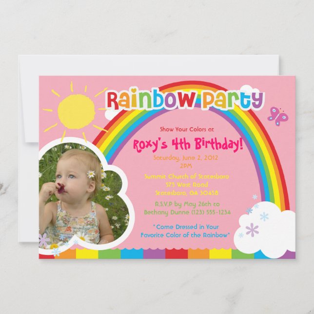 Fotos do grupo Rainbow Convites para meninas (Frente)