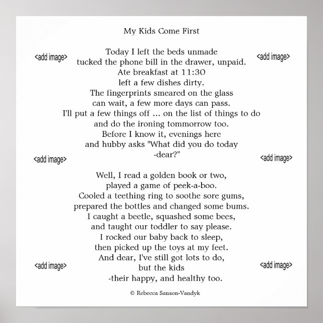 Fotos impressão brilhante de "seus" filhos com poe (Frente)