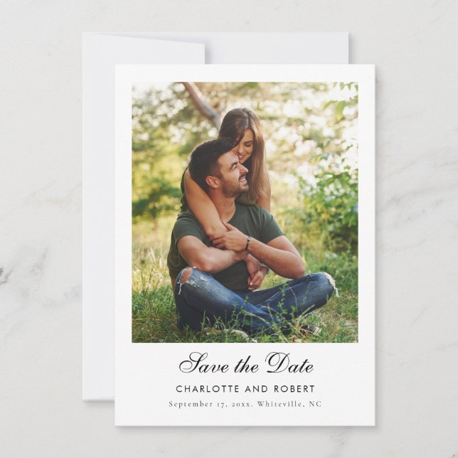 Fotos Modernas Código QR Casamento Salve a Data (Frente)