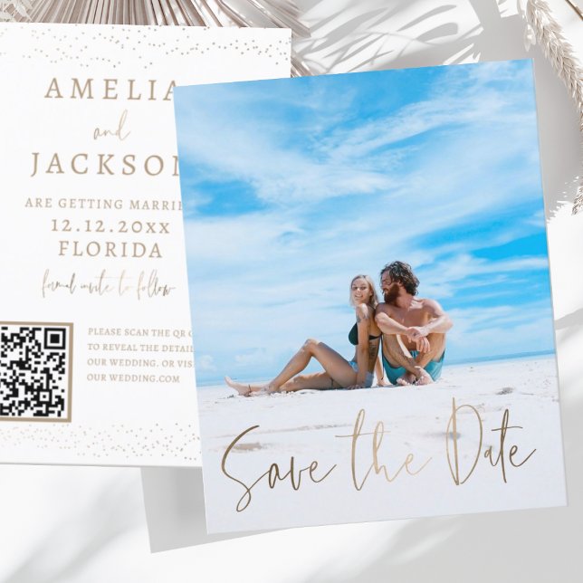 Fotos Simples de Save the Date com Orçamento em Ou (Criador carregado)