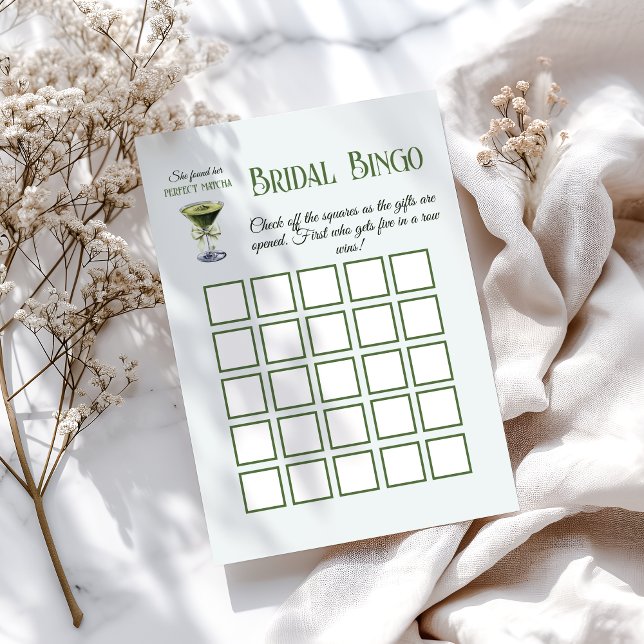 Found Her Perfect Matcha Bridal Shower Bingo Game (Criador carregado)
