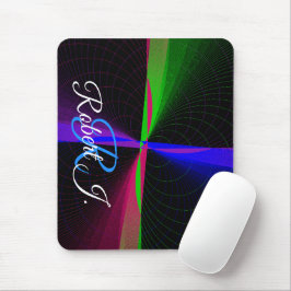 Four-Way Geometric Wave Mouse Pad