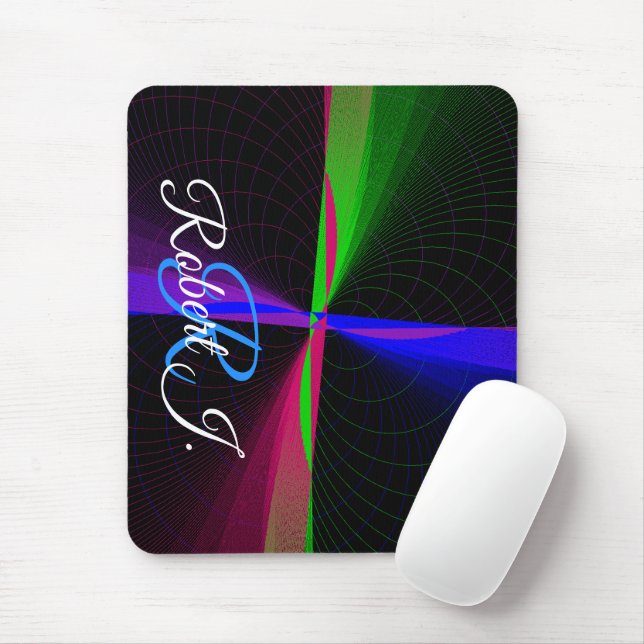 Four-Way Geometric Wave Mouse Pad (Com mouse)