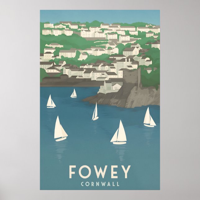 Fowey Cornwall Travel Poster (Frente)