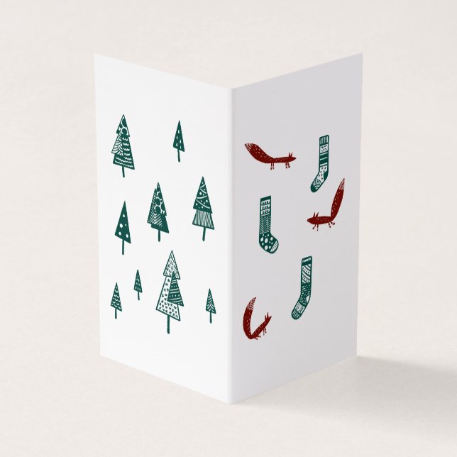 Fox and Tree Christmas Card: Simple (Exterior)