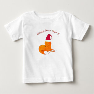 Fox Ano Novo T-Shirt Personalizada Do Bebê