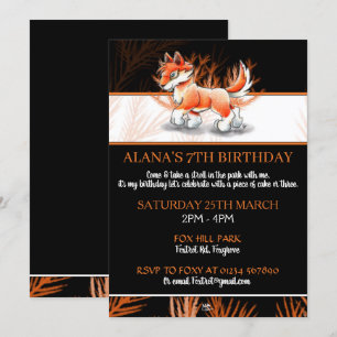 Fox Autumn Walk - Convites de Aniversário para a 