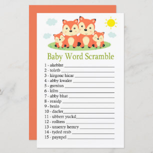 Fox Baby word scramble game