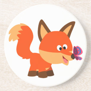 Fox bonito dos desenhos animados e porta copos da