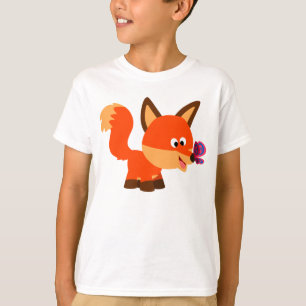 Fox bonito dos desenhos animados e t-shirt das