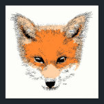 Fox Cartoon Poster<br><div class="desc">apresenta impressão da pintura de pop de arte "Fox Cartoon" pelo artista escocês MWright.</div>