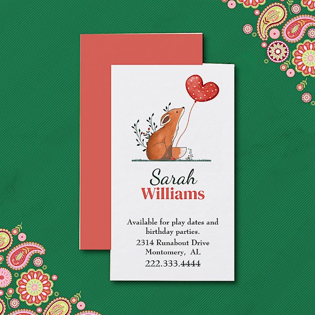 Fox com Cartão de Chamada para Crianças de Balão (Criador carregado)