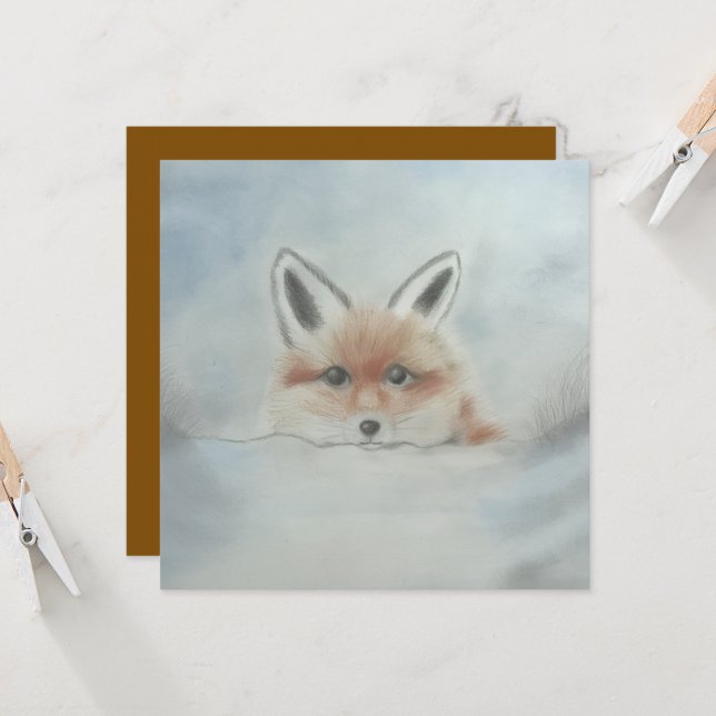 Fox cub flat card (Frente/Verso In Situ)