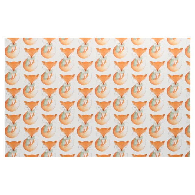Fox cub tecido com moldagem por aquarela (Fat Quarter)