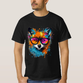 Fox Digital Art: Arte Colorida de T-shirt Grafite