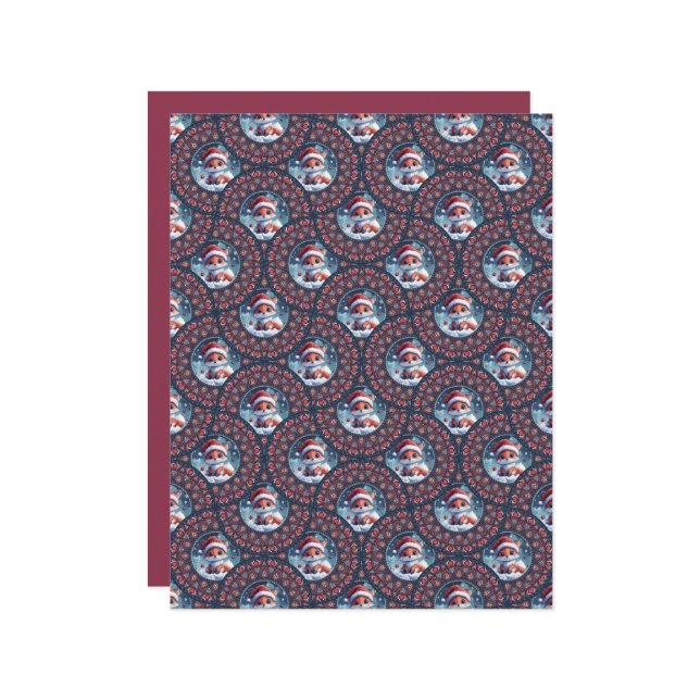 Fox Dot Mandala Deco de Natal do Kawaii (Frente/Verso In Situ)