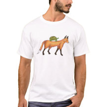 Fox e t-shirt do impressão da tartaruga
