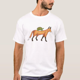 Fox e t-shirt do impressão da tartaruga