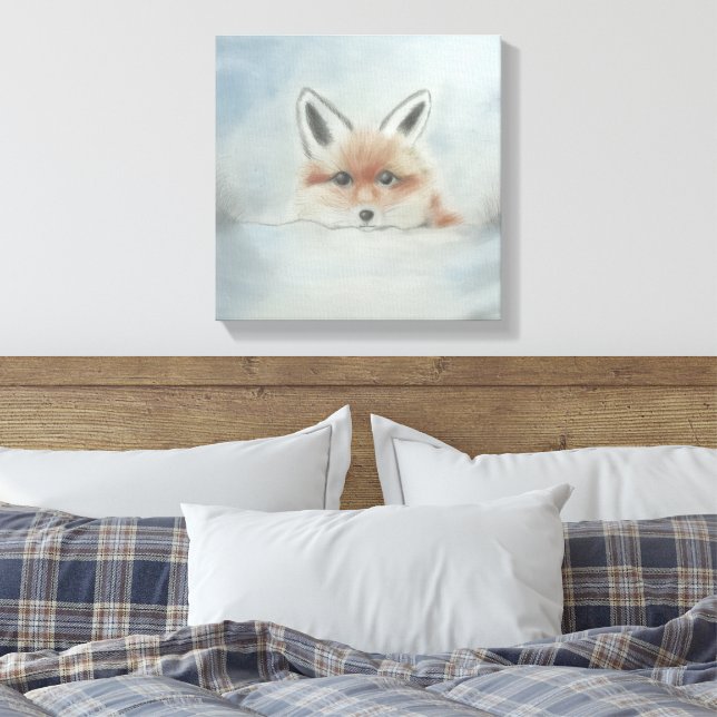 Fox in winter canvas art (Insitu(Quarto))