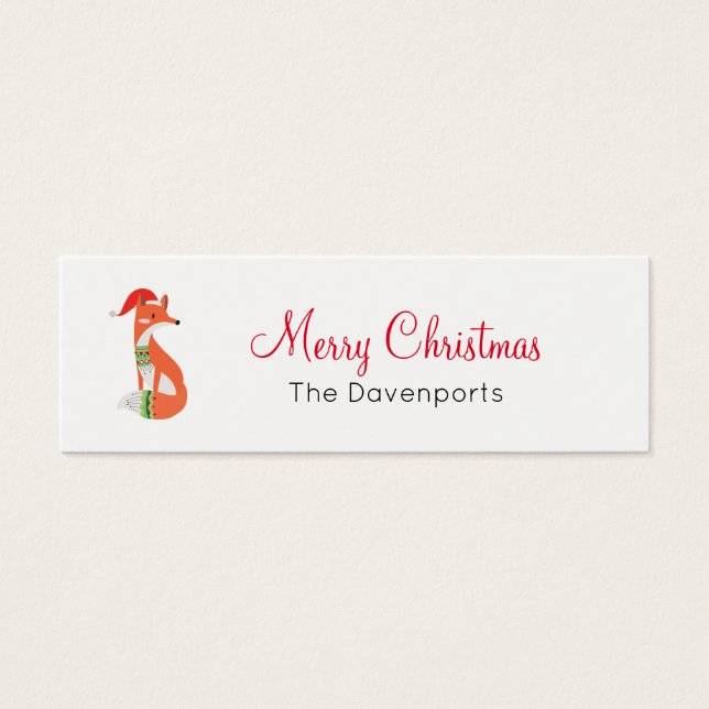 Fox Laranja no Red Santa Hat Feliz Natal (Frente)