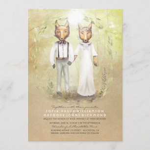 Fox Love Rustic Woodland Casamentos Convites