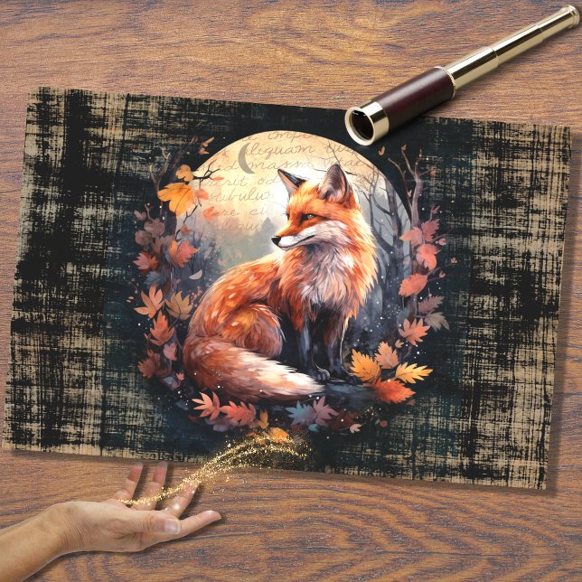 Fox no Luar 4 Papel de Decoupage (Criador carregado)