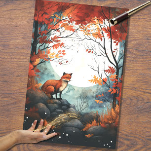 Fox no Luar 5 Papel de Decoupage