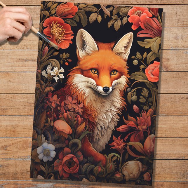 Fox no Papel de Decoupage de Tapeçaria 4 (Criador carregado)