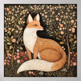 Fox Painting Art Impressão Woodland Wall Art
