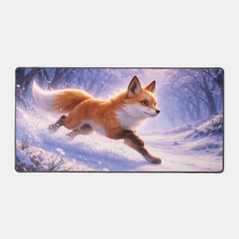 Fox Running in Winter Snow